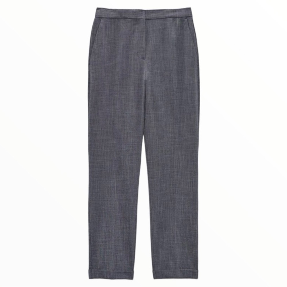 Zara Navy Ankle Cuffed/Cropped Pants Tailored Fit Size 12 - Picture 2 of 6